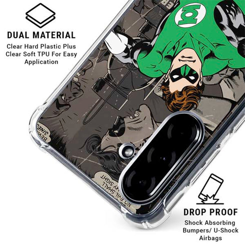 DC Comics Green Lantern Vintage Action Pose Pattern Galaxy A36 5G Clear Case