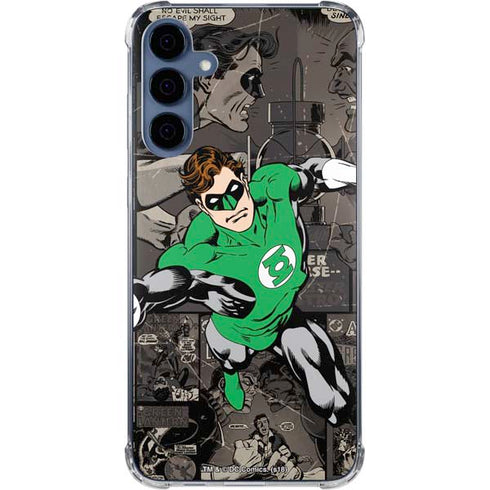 DC Comics Green Lantern Vintage Action Pose Pattern Galaxy A55 5G Clear Case