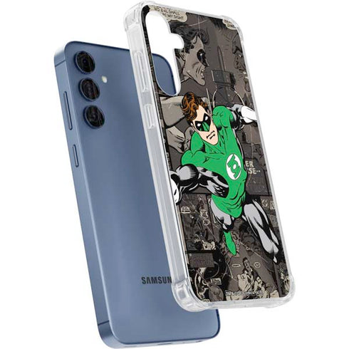 DC Comics Green Lantern Vintage Action Pose Pattern Galaxy A55 5G Clear Case