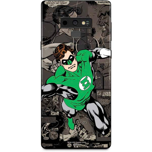 DC Comics Green Lantern Vintage Action Pose Pattern Galaxy Note 9 Skin