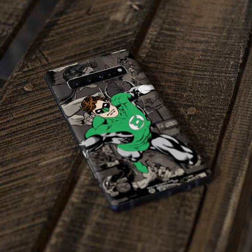 DC Comics Green Lantern Vintage Action Pose Pattern Galaxy S10 Plus Skin