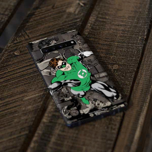 DC Comics Green Lantern Vintage Action Pose Pattern Galaxy S10 Skin