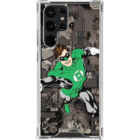 DC Comics Green Lantern Vintage Action Pose Pattern Galaxy S23 Ultra Clear Case