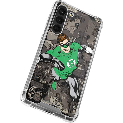 DC Comics Green Lantern Vintage Action Pose Pattern Galaxy S24 FE Clear Case