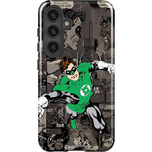 DC Comics Green Lantern Vintage Action Pose Pattern Galaxy S25 Impact Case