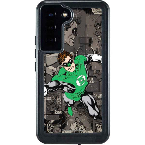 DC Comics Green Lantern Vintage Action Pose Pattern Galaxy S24 Plus Waterproof Case