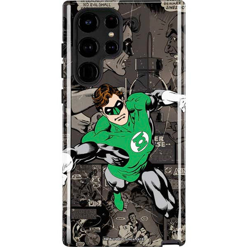 DC Comics Green Lantern Vintage Action Pose Pattern Galaxy S25 Ultra Impact Case