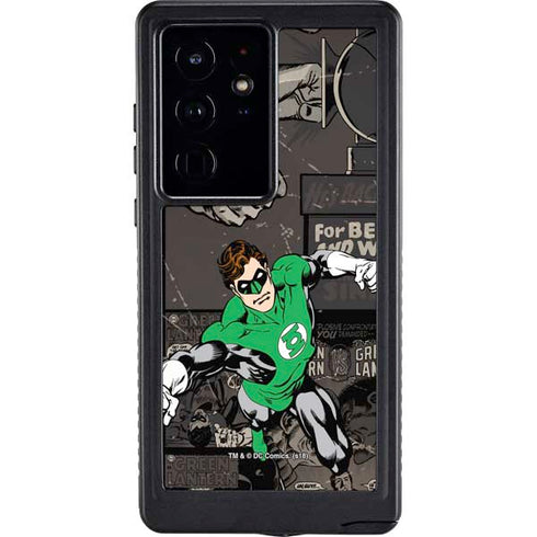DC Comics Green Lantern Vintage Action Pose Pattern Galaxy S24 Ultra Waterproof Case