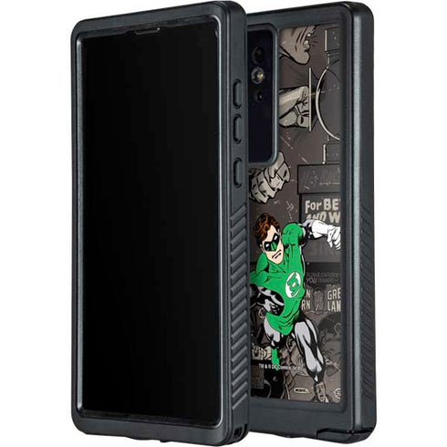 DC Comics Green Lantern Vintage Action Pose Pattern Galaxy S24 Ultra Waterproof Case