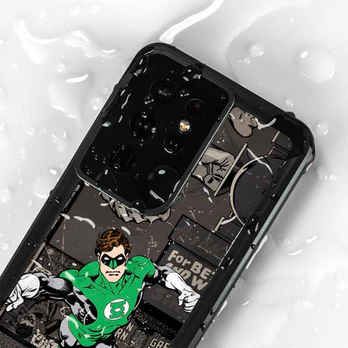 DC Comics Green Lantern Vintage Action Pose Pattern Galaxy S24 Ultra Waterproof Case