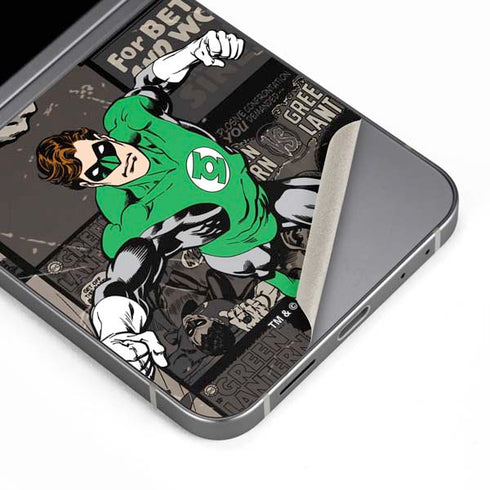 DC Comics Green Lantern Vintage Action Pose Pattern Galaxy Z Flip6 Skin