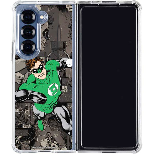 DC Comics Green Lantern Vintage Action Pose Pattern Galaxy Z Fold6 Clear Case