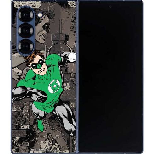 DC Comics Green Lantern Vintage Action Pose Pattern Galaxy Z Fold6 Skin