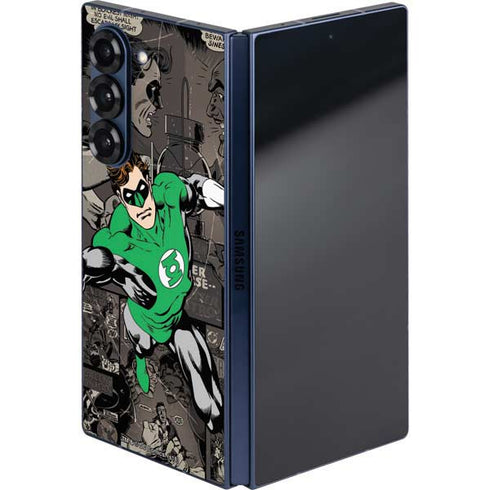 DC Comics Green Lantern Vintage Action Pose Pattern Galaxy Z Fold6 Skin