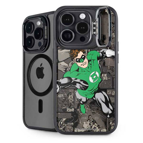 DC Comics Green Lantern Vintage Action Pose Pattern iPhone 14 Pro Max Kickstand Case