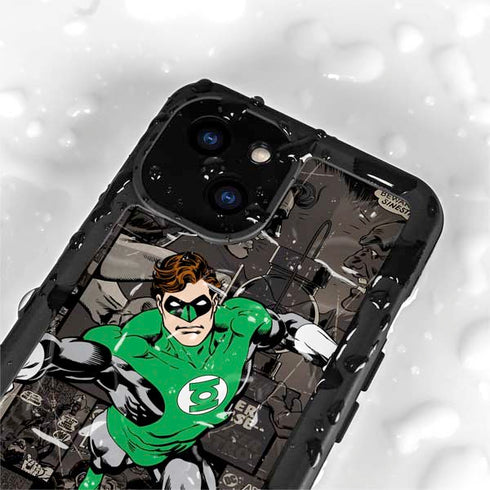 DC Comics Green Lantern Vintage Action Pose Pattern iPhone 15 Plus Waterproof Case