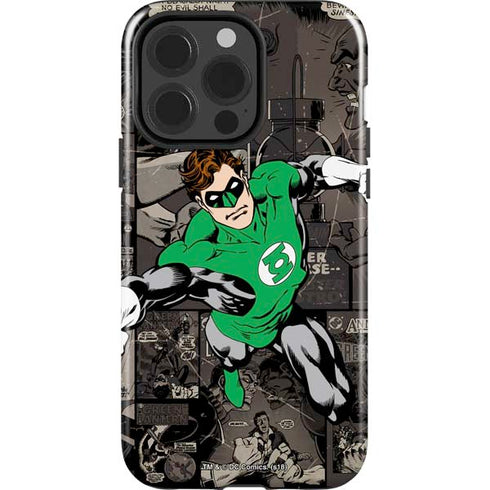 DC Comics Green Lantern Vintage Action Pose Pattern iPhone 15 Pro Impact Case