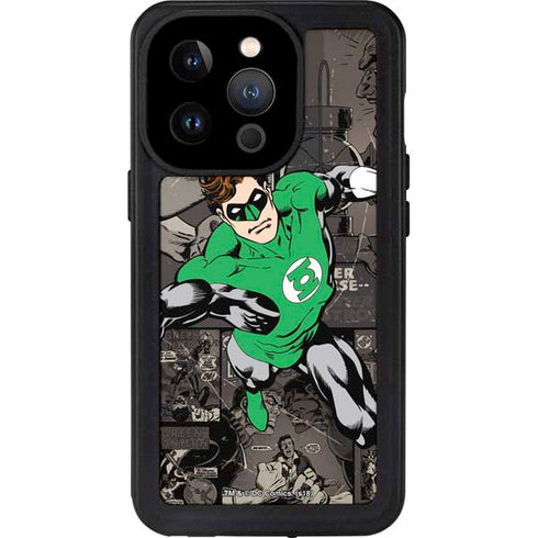 DC Comics Green Lantern Vintage Action Pose Pattern iPhone 15 Pro Waterproof Case