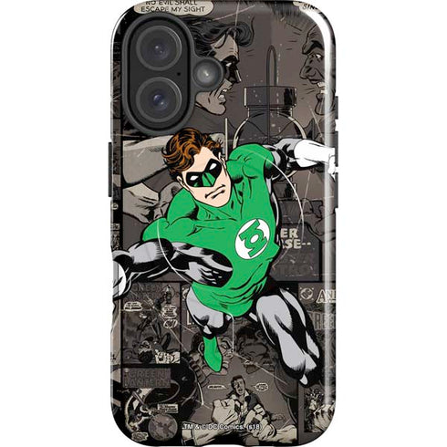 DC Comics Green Lantern Vintage Action Pose Pattern iPhone 16 Magsafe Impact Case