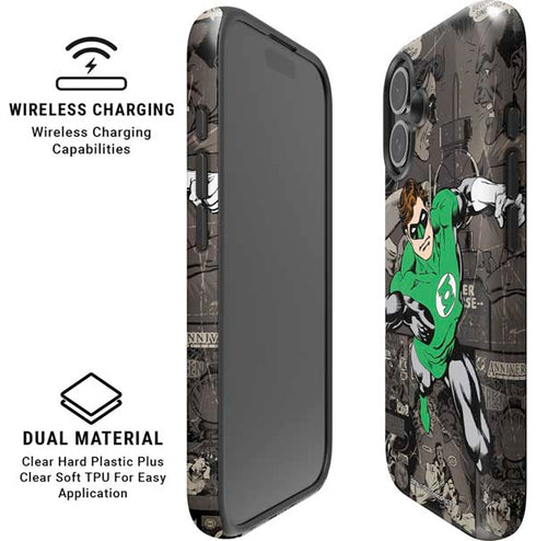 DC Comics Green Lantern Vintage Action Pose Pattern iPhone 16 Magsafe Impact Case