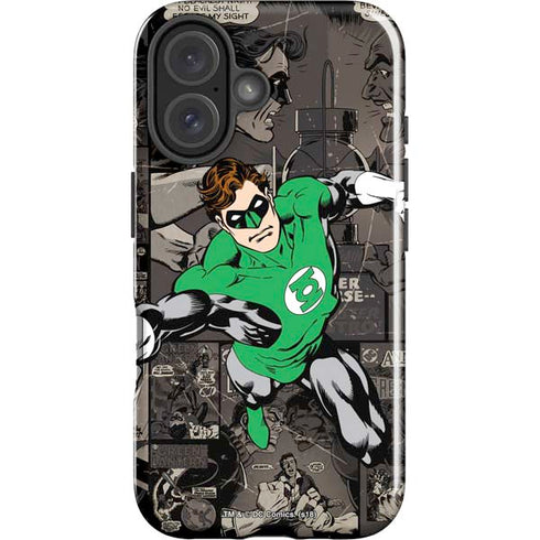 DC Comics Green Lantern Vintage Action Pose Pattern iPhone 16 Plus Impact Case