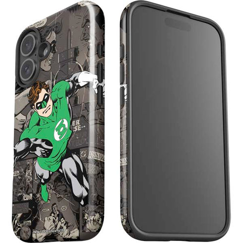 DC Comics Green Lantern Vintage Action Pose Pattern iPhone 16 Plus Impact Case