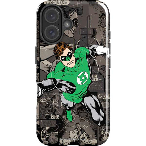DC Comics Green Lantern Vintage Action Pose Pattern iPhone 16 Plus Magsafe Impact Case
