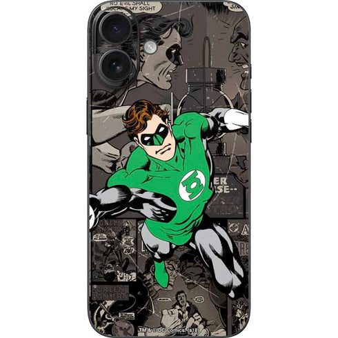 DC Comics Green Lantern Vintage Action Pose Pattern iPhone 16 Plus Skin
