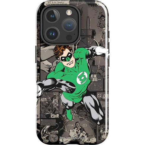 DC Comics Green Lantern Vintage Action Pose Pattern iPhone 16 Pro Impact Case
