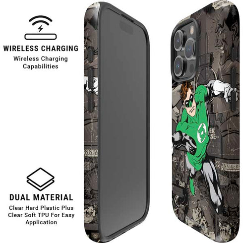 DC Comics Green Lantern Vintage Action Pose Pattern iPhone 16 Pro Magsafe Impact Case