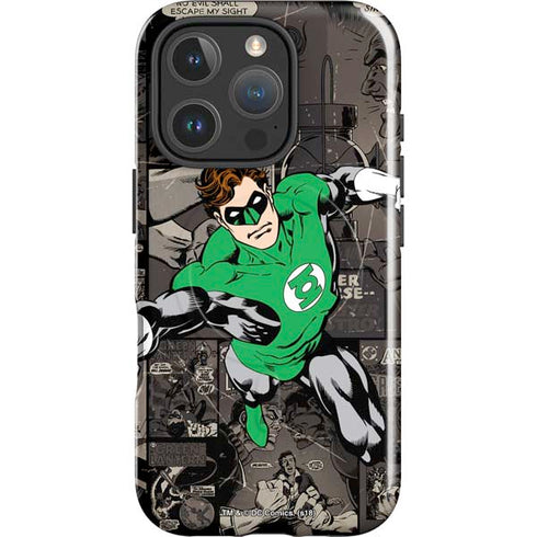 DC Comics Green Lantern Vintage Action Pose Pattern iPhone 16 Pro Max Magsafe Impact Case