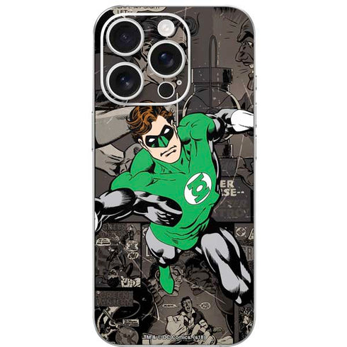 DC Comics Green Lantern Vintage Action Pose Pattern iPhone 16 Pro Skin