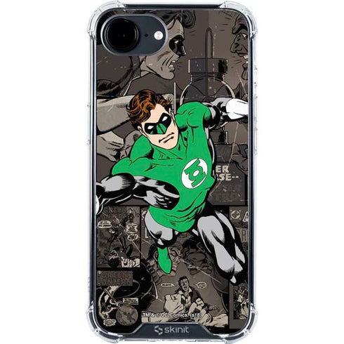 DC Comics Green Lantern Vintage Action Pose Pattern iPhone 16e Clear Case