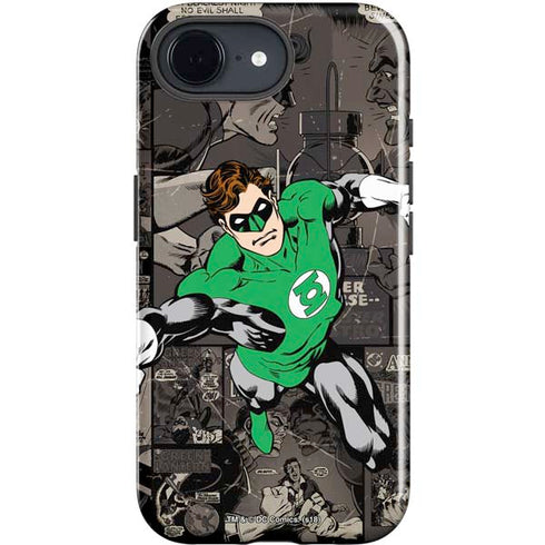 DC Comics Green Lantern Vintage Action Pose Pattern iPhone 16e Impact Case