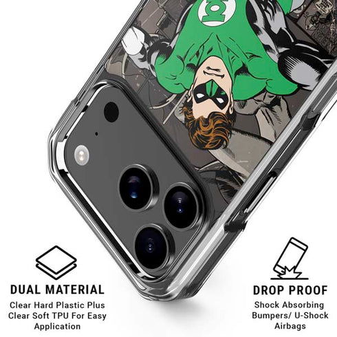 DC Comics Green Lantern Vintage Action Pose Pattern iPhone 18 Pro Clear Case