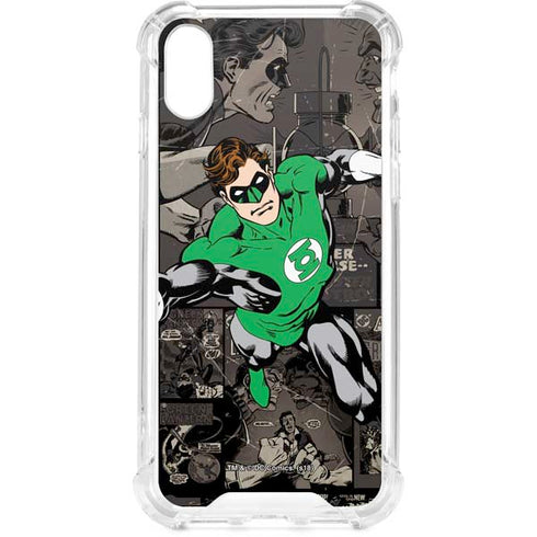 DC Comics Green Lantern Vintage Action Pose Pattern iPhone XS Clear Case