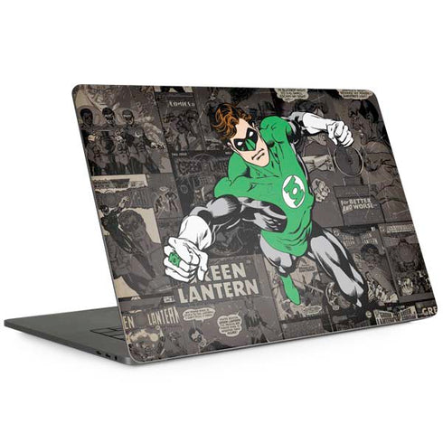 DC Comics Green Lantern Vintage Action Pose Pattern MacBook Skins