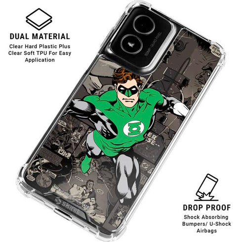 DC Comics Green Lantern Vintage Action Pose Pattern Moto G Power 5G (2024) Clear Case