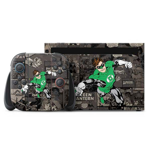 DC Comics Green Lantern Vintage Action Pose Pattern Nintendo Switch 2 (2025) with Joy-Con Skin