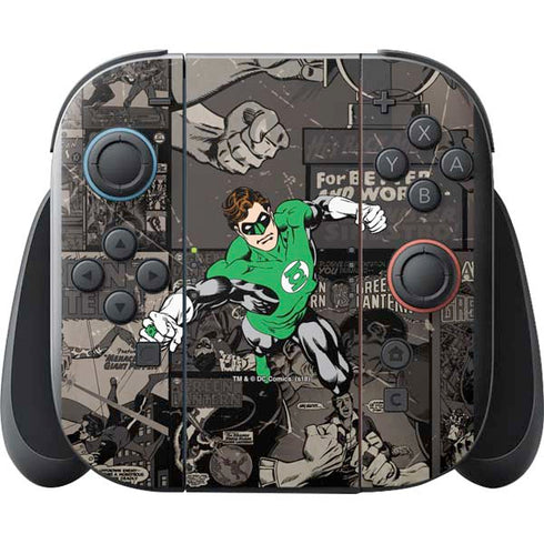 DC Comics Green Lantern Vintage Action Pose Pattern Nintendo Switch 2 (2025) with Joy-Con Skin