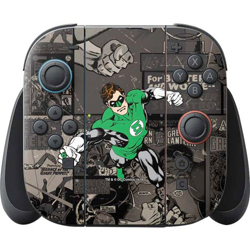 DC Comics Green Lantern Vintage Action Pose Pattern Nintendo Switch 2 (2025) Joy-Con Controller Skin