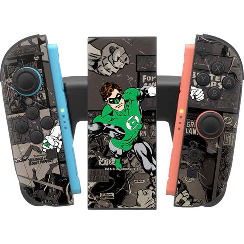 DC Comics Green Lantern Vintage Action Pose Pattern Nintendo Switch 2 (2025) Joy-Con Controller Skin