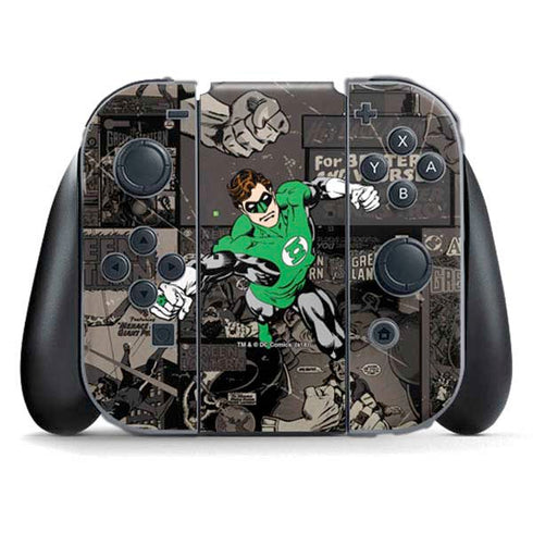 DC Comics Green Lantern Vintage Action Pose Pattern Nintendo Skins