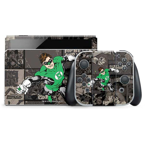 DC Comics Green Lantern Vintage Action Pose Pattern Nintendo Skins