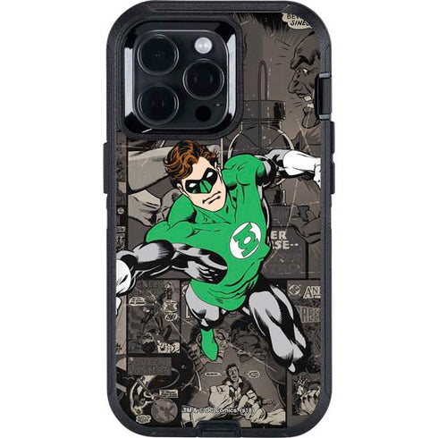DC Comics Green Lantern Vintage Action Pose Pattern Otterbox Defender iPhone Skin