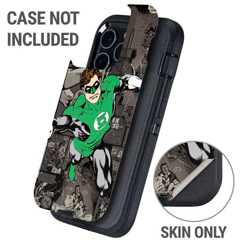 DC Comics Green Lantern Vintage Action Pose Pattern Otterbox Defender iPhone Skin