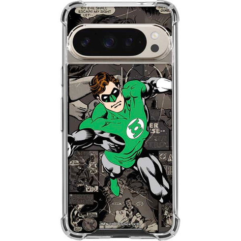 DC Comics Green Lantern Vintage Action Pose Pattern Pixel 9/9 Pro Clear Case