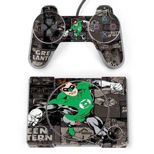 DC Comics Green Lantern Vintage Action Pose Pattern PlayStation Classic Bundle Skin