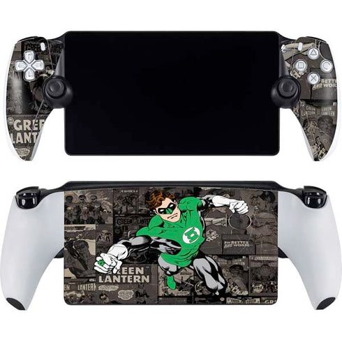 DC Comics Green Lantern Vintage Action Pose Pattern PlayStation Portal Remote Player Skin