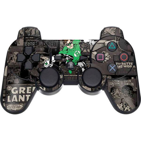 DC Comics Green Lantern Vintage Action Pose Pattern PS3 Dual Shock wireless controller Skin